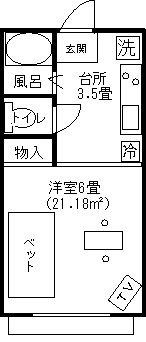 龍ケ崎ウィークリーマンションの間取図