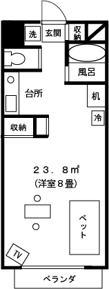 龍ケ崎ウィークリーマンションの間取図